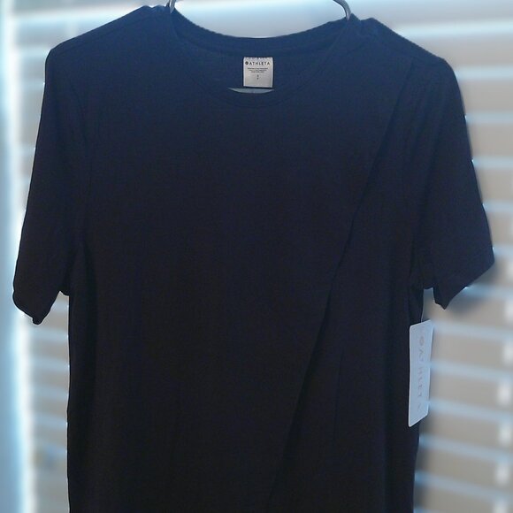 NWT Black Athleta Essence Maternity Asymmetrical Top - Nursing Friendly - Size S - Picture 3 of 14